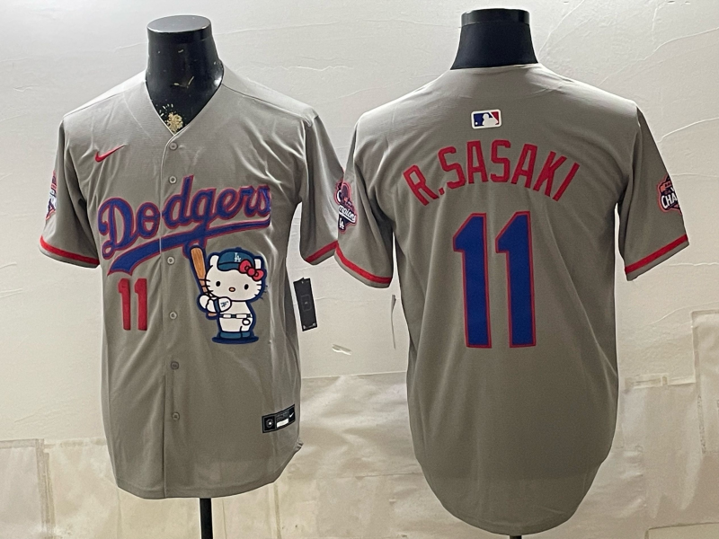 men Los Angeles Dodgers #11 R.Sasaki grey Game 2026 Nike MLB Jersey 082200